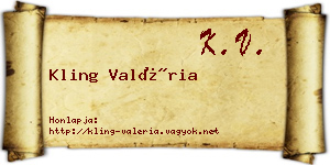 Kling Valéria névjegykártya