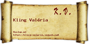 Kling Valéria névjegykártya